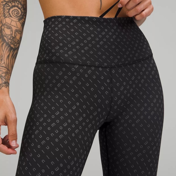 Lululemon Wunder Train High Rise Tights Black Leggings Logo Mirrorify Nwt 12 - Picture 3 of 9